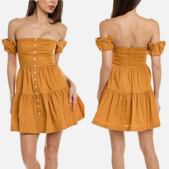 Staud | Mini Elio Dress in Honey NWT - Picture 2 of 7